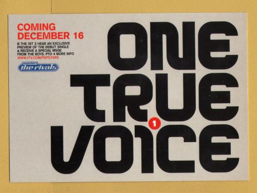 `Popstars The Rivals - One True Voice - 2002` - Postally Unused - Boomerang Media Postcard.